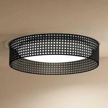 Duolla - LED-kattovalaisin ROLLER RATTAN LED/24W/230V musta