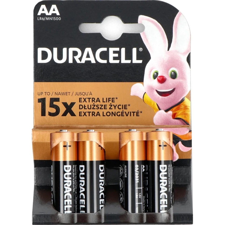 Duracell - 4 kpl Alkaliparisto Basic LR06/AA 1,5V 2650 mAh