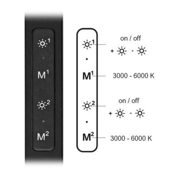 Himmennettävä LED-pöytävalaisin SPACE LED/8W + LED/11W/230V 3000-6000K musta