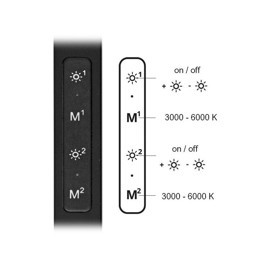 Himmennettävä LED-pöytävalaisin SPACE LED/8W + LED/11W/230V 3000-6000K musta