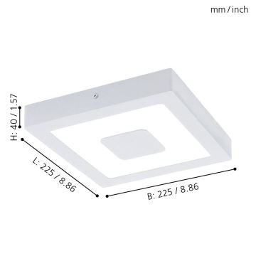 Eglo 33135 - LED-kattovalaisin kylpyhuoneeseen IPHIAS LED/16,5W/230V 4000K IP44