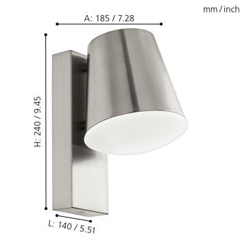 Eglo 33562 - LED Himmennettävä ulkoseinävalaisin CALDIERO-C 1xE27/9W/230V IP44