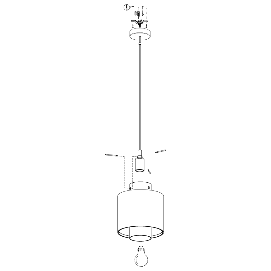 Eglo 43393 - Kattokruunu narulla MEDIOUNA 1xE27/40W/230V