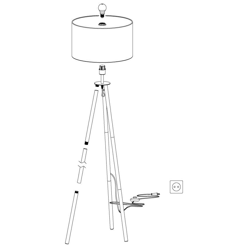 Eglo - Lattialamppu 1xE27/60W/230V - FSC sertifioitu