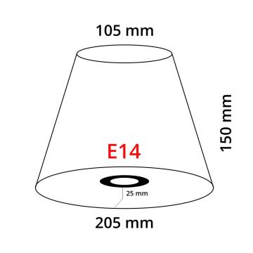 Eglo 49432 - Varjostin VINTAGE punainen kirjailtu E14 halkaisija 20,5 cm