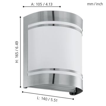 Eglo 74009 - Ulkoseinävalaisin ROSADA 1xE27/40W/230V IP44