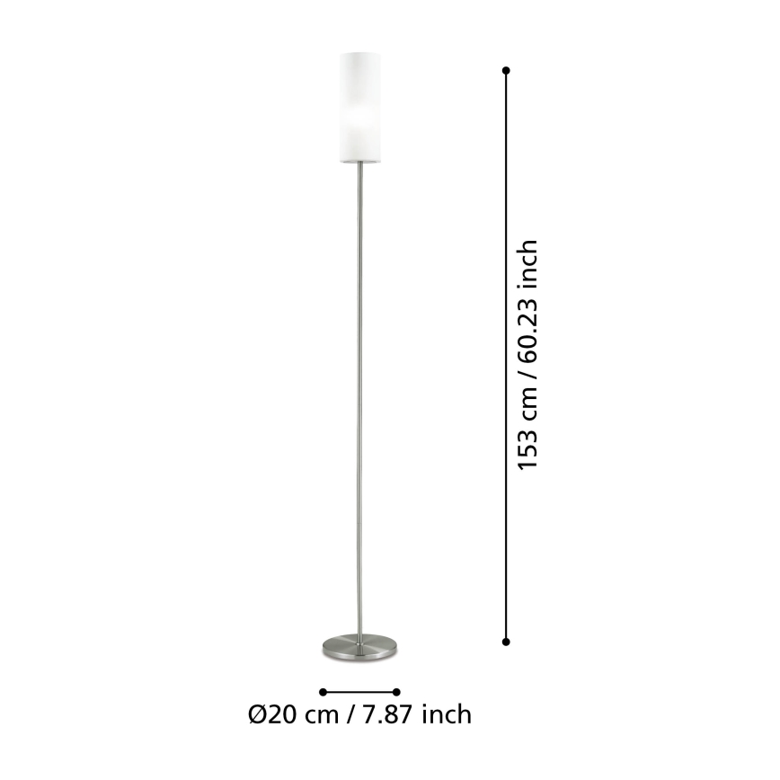 Lattialamppu TROY 3 1xE27/40W valkoinen