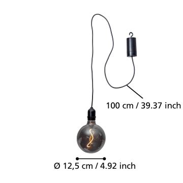 Eglo - LED Riippuvalaisin ulkokäyttöön LED/0,06W/6V IP44 harmaa