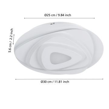 Eglo - LED-kattovalaisin LED/14,7W/230V halkaisija 30 cm