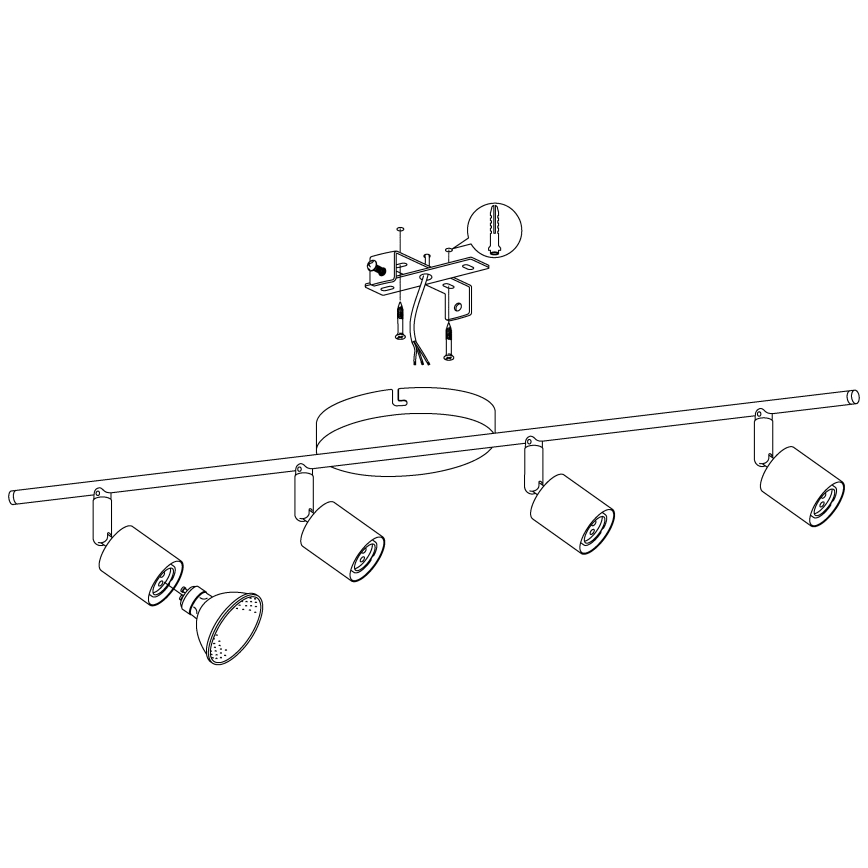 Eglo 92598 - LED-kohdevalaisin BUZZ 4xGU10-LED/3W/230V