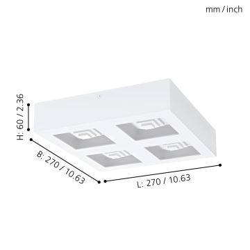 Eglo 96794 - LED-kattovalaisin FERREROS 4xLED/6,3W/230V