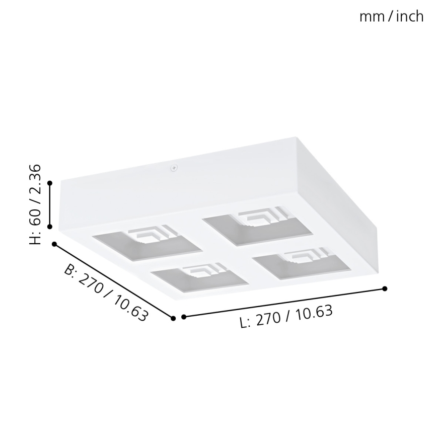 Eglo 96794 - LED-kattovalaisin FERREROS 4xLED/6,3W/230V