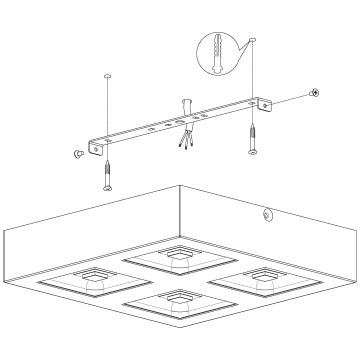 Eglo 96794 - LED-kattovalaisin FERREROS 4xLED/6,3W/230V