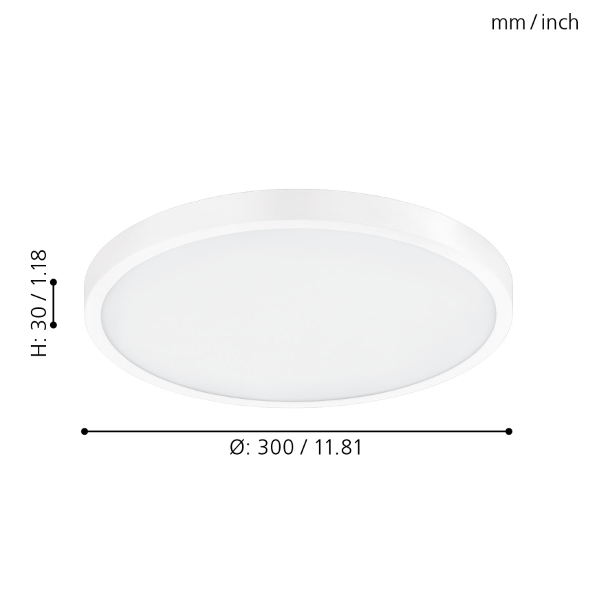 Eglo 98293 - Himmennettävä LED-kattovalaisin FUEVA-A LED/20W/230V + kauko-ohjaus