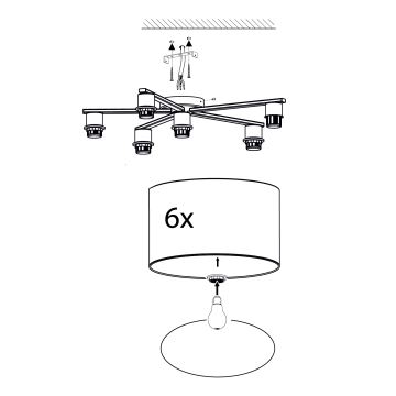 Eglo 98409 - Kattovalo PASTORE 6xE27/40W/230V