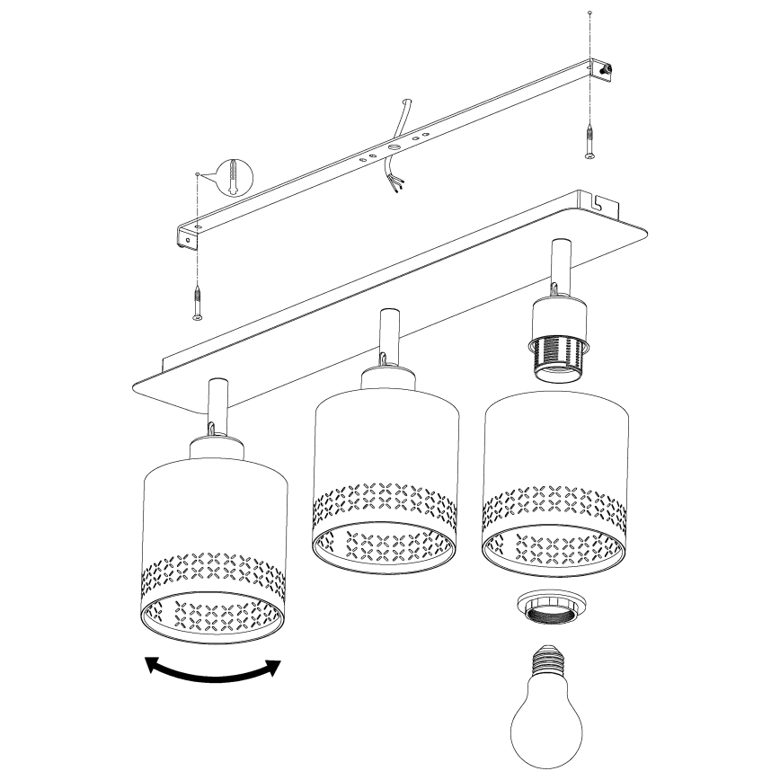 Eglo 99278 - Kohdevalo ESTEPERRA 3xE27/28W/230V