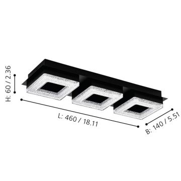 Eglo 99325 - LED-kattovalaisin FRADELO 3xLED/4W/230V