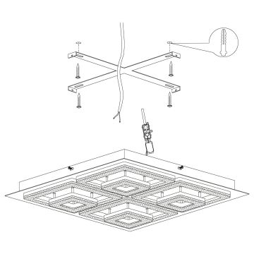 Eglo 99328 - LED-kattovalaisin FRADELO LED/12W/230V