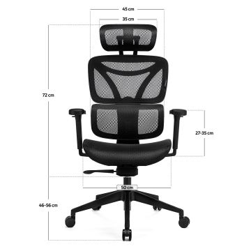 Ergonominen työtuoli LEVANO musta