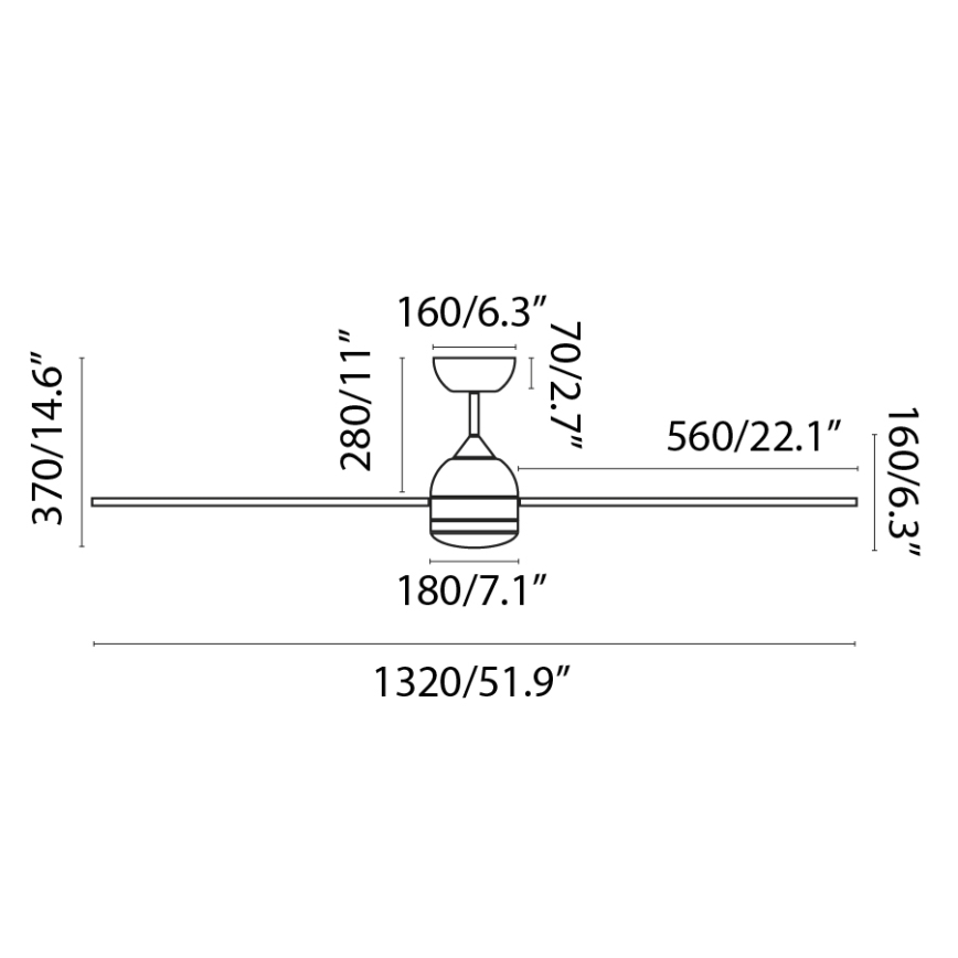 FARO 33524WP - LED Kattotuuletin POROS L LED/19W/230V d. 132 cm SMART + RC