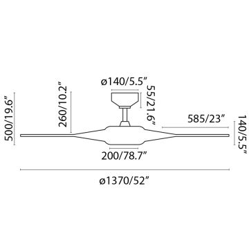 FARO 33548WP-LED Kattotuuletin COCOS L LED/20W/230V valkoinen d.137 cm SMART+RC