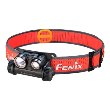 Fenix HM65RDTBLC - Ladattava LED-ajovalaisin LED/USB IP68 1500 lm 300 h musta/oranssi