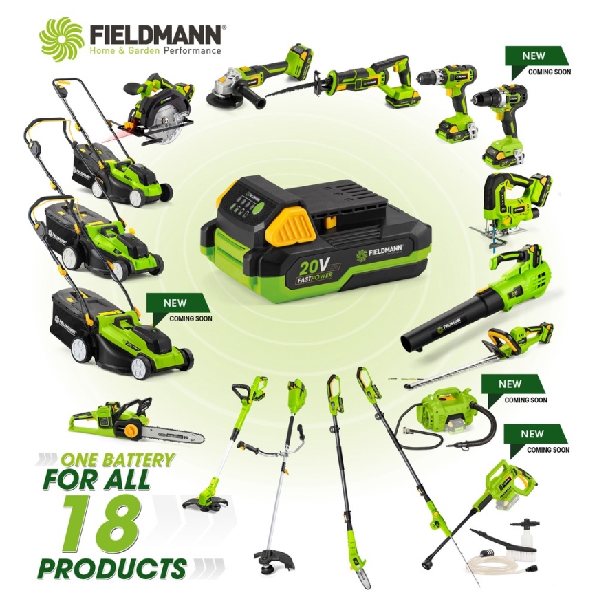 Fieldmann - Akkuporakone 2000 mAh 20V + pikalatausasema