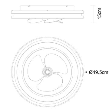 Globo - LED Himmennettävä kattovalaisin tuulettimella LED/30W/230V 2700-6500K musta + kauko-ohjaus