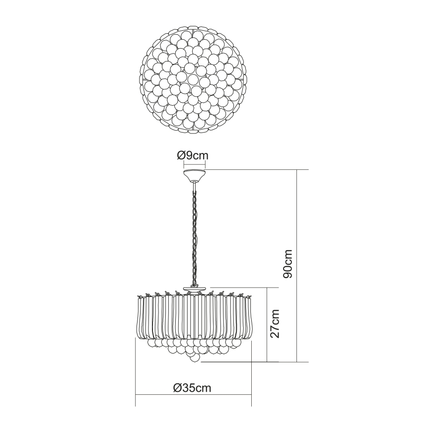 Globo - Kattokruunu ketjussa 4xE14/40W/230V