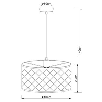 Globo - Kattokruunu narulla 1xE27/60W/230V