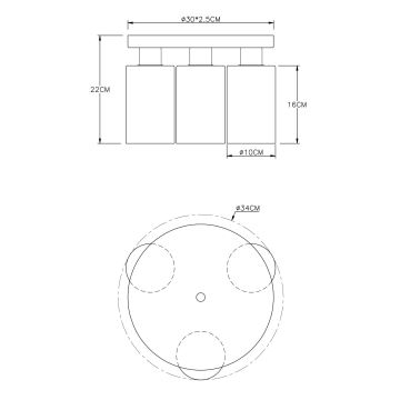 Globo - Kattovalo 3xE27/60W/230V