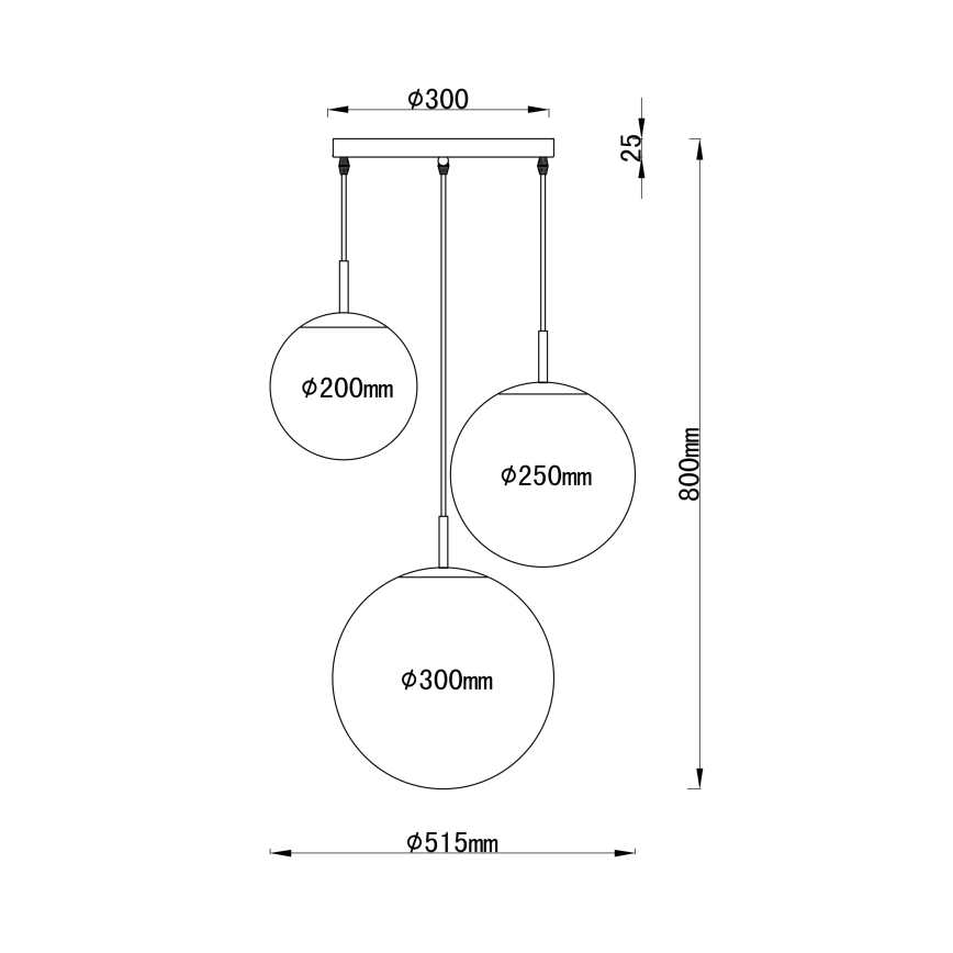 Globo - Riippuvalaisin JOEL 3xE27/60W/230V