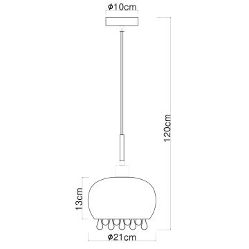 Globo - Kattokruunu johdossa 1xE27/9W/230V halkaisija 21 cm