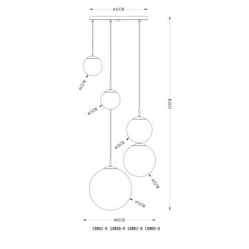 Globo - Kattokruunu johdossa 5xE27/60W/230V halkaisija 65 cm