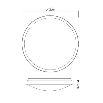 Globo - LED-kattovalaisin LED/24W/230V 3000/4500/6000K halkaisija 42 cm