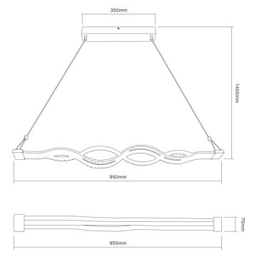 Globo - Himmennettävä LED-kattokruunu narussa 1xLED/30W/230V + kauko-ohjaus