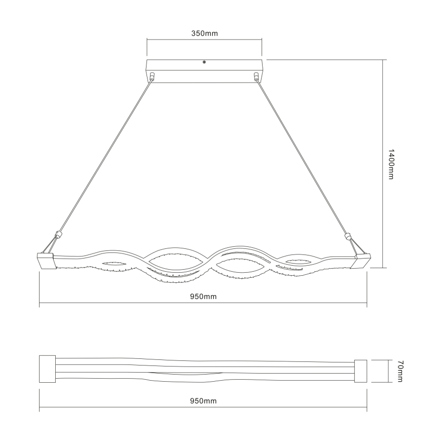 Globo - Himmennettävä LED-kattokruunu narussa 1xLED/30W/230V + kauko-ohjaus