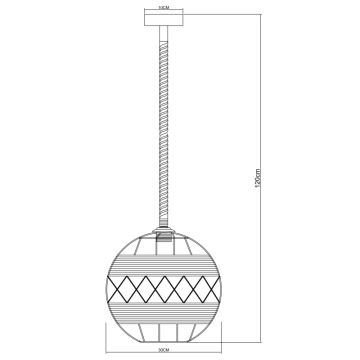 Globo - Kattokruunu narulla 1xE27/60W/230V