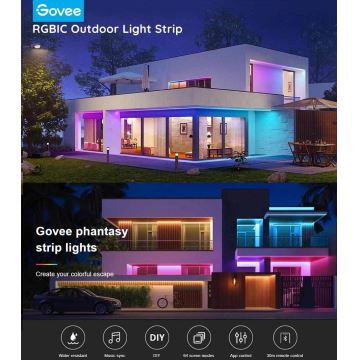 Govee - Phantasy Ulkotila Pro SMART LED strips 10m - ulko RGBIC Wi-Fi IP65