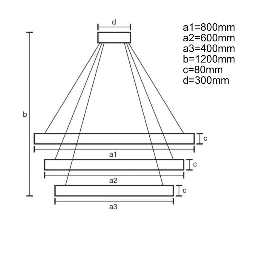 Himmennettävä LED-kattokruunu johdossa LED/170W/230V 3000-6500K + kauko-ohjaus