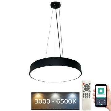 Himmennettävä LED-kattokruunu johdossa LED/50W/230V 3000-6500K musta + kauko-ohjaus