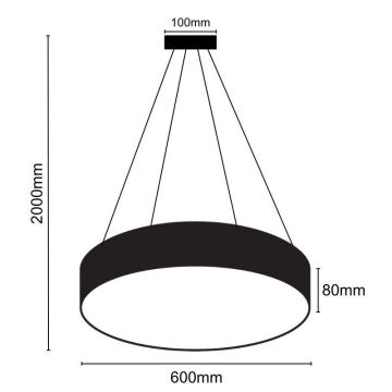 Himmennettävä LED-kattokruunu johdossa LED/50W/230V 3000-6500K musta + kauko-ohjaus