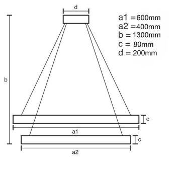 Himmennettävä LED-kattokruunu johdossa LED/80W/230V 3000-6500K + kauko-ohjaus