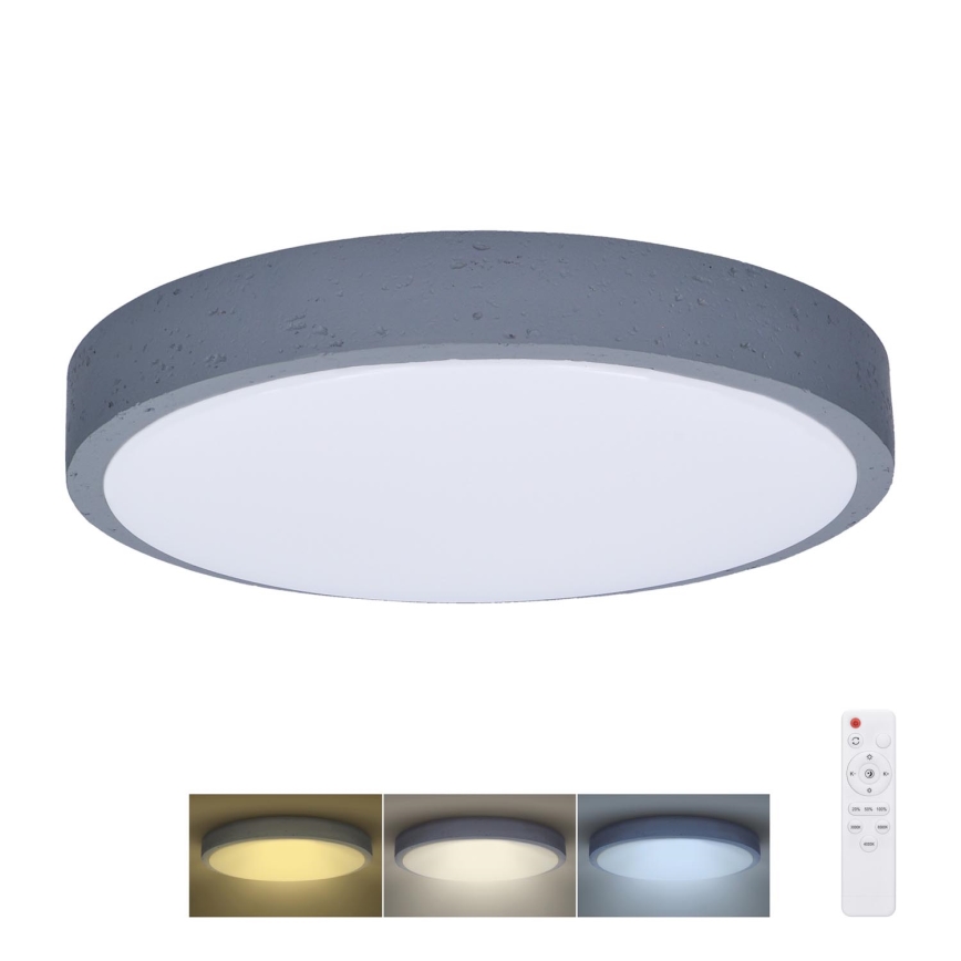 Himmennettävä LED-kattovalaisin GREY LED/48W/230V 3000-6500K harmaa halkaisija 38 cm + kauko-ohjaus