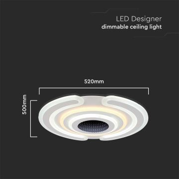 Himmennettävä LED-kattovalaisin LED/95W/230V 3000-6500K + kauko-ohjaus