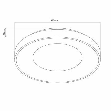 Himmennettävä kylpyhuoneen LED-kattovalaisin WITOLD LED/72W/230V 3000-6000K IP44 + kauko-ohjaus