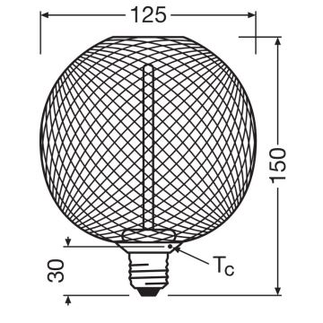 Himmennettävä LED-polttimo DECOR  FILAMENT G125 E27/3,5W/230V 1800K kulta - Osram