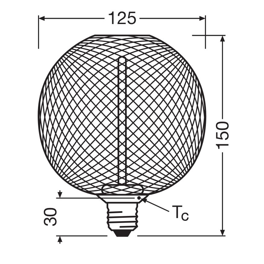 Himmennettävä LED-polttimo DECOR  FILAMENT G125 E27/3,5W/230V 1800K kulta - Osram