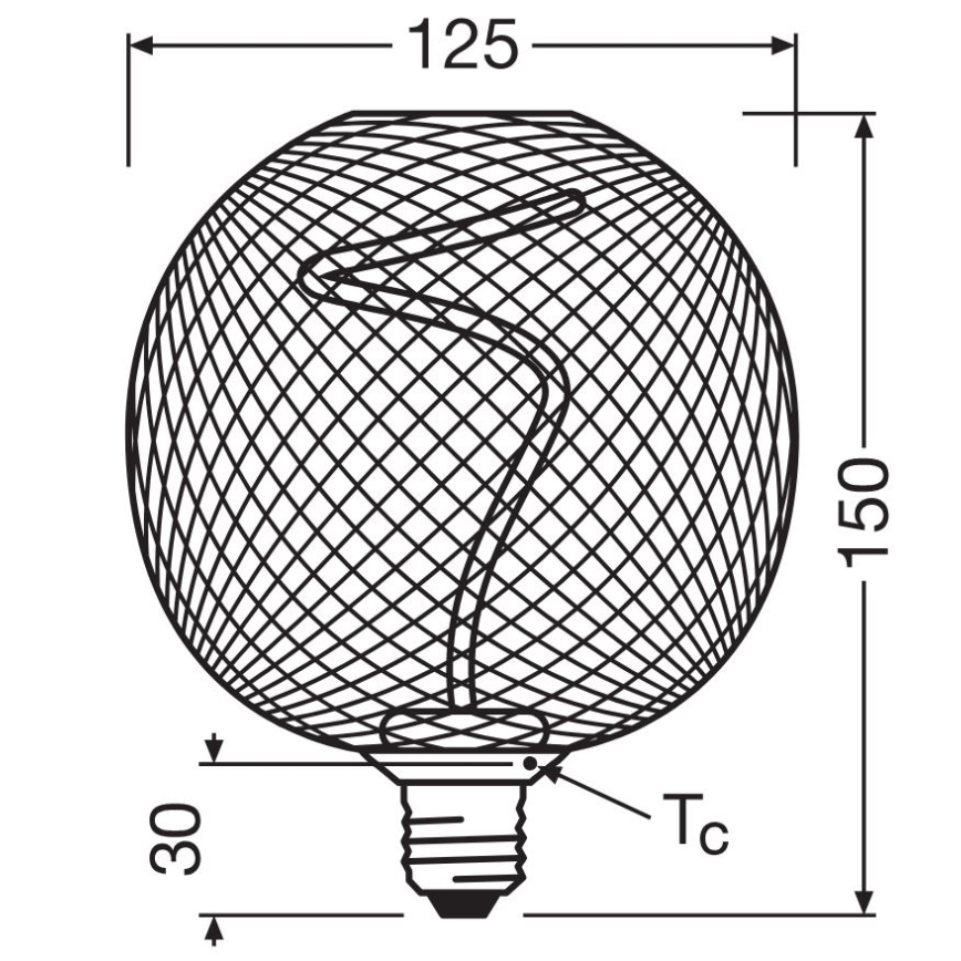 Himmennettävä LED-polttimo DECOR FILAMENT G125 E27/3,5W/230V 1800K kulta - Osram