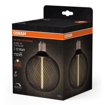 Himmennettävä LED-polttimo DECOR  FILAMENT G125 E27/3,5W/230V 1800K musta - Osram